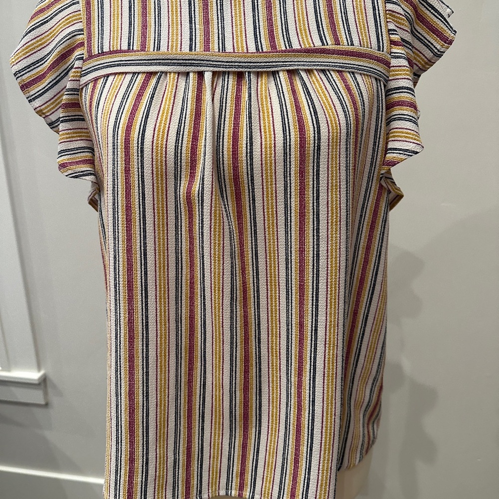 Chic Striped Ruffle Blouse